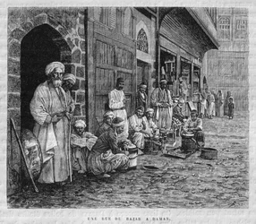 Eine Straße im Basar von Damaskus, aus 